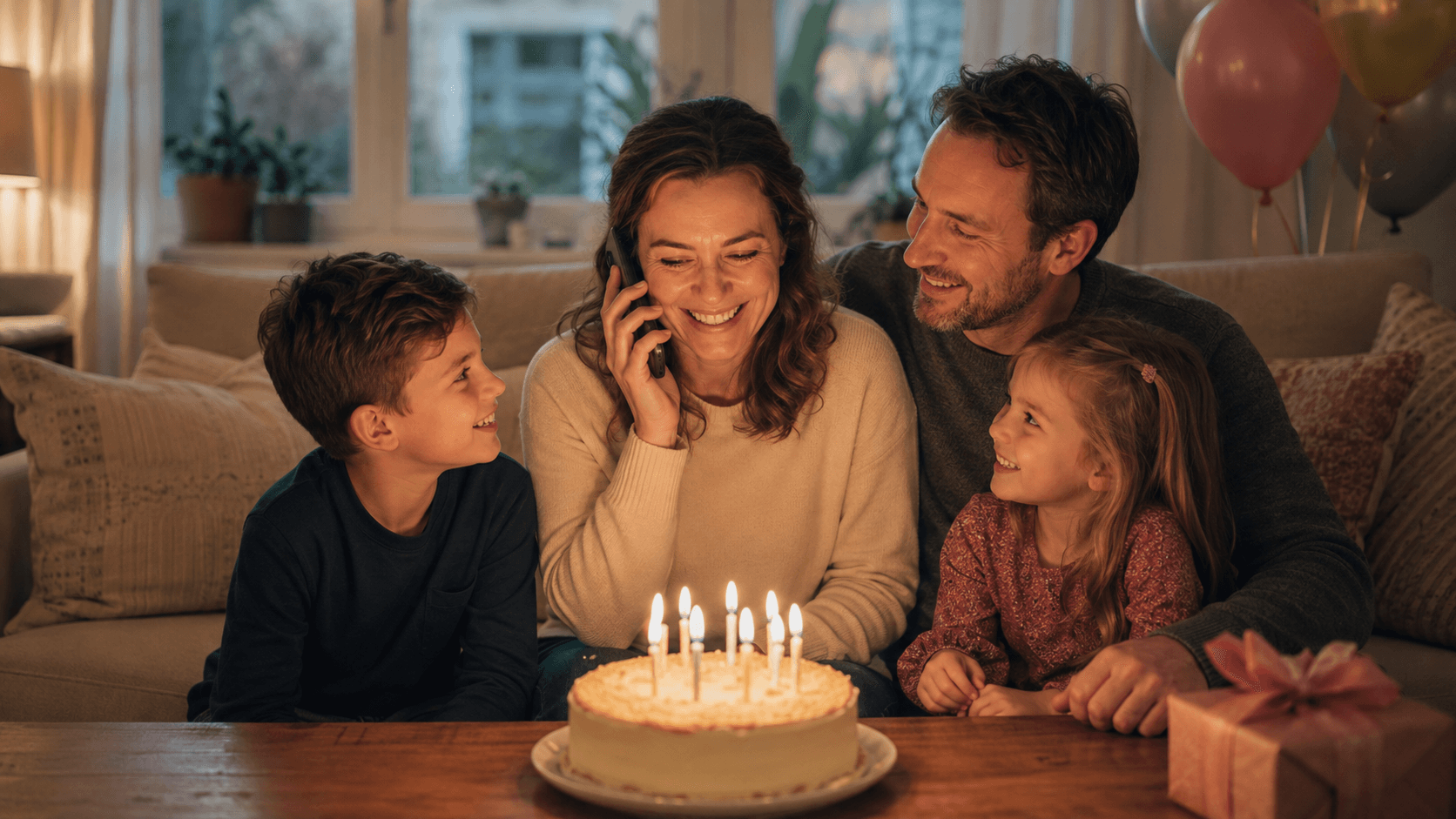 A birthday celebration with familiar voices